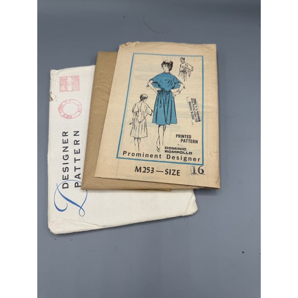 Designer Pattern M253 Dominic Rompollo Dress Size 16 Vintage UNCUT